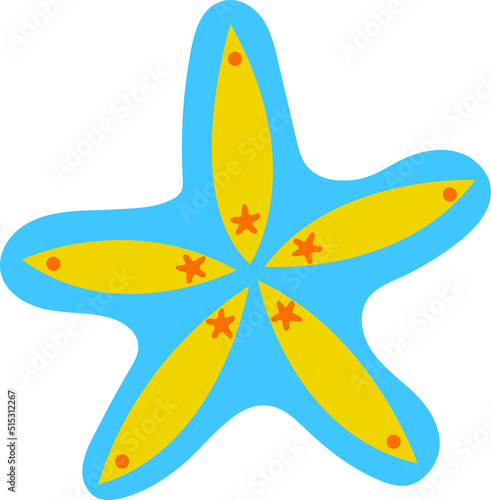 Sea Starfish Vacations Tropical Image Travel Flat Element Icon