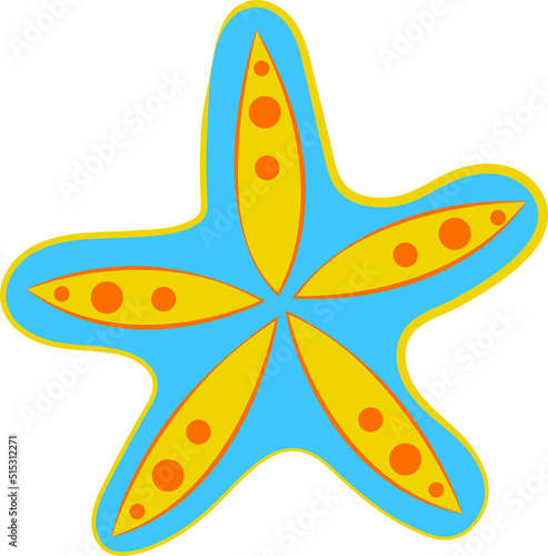 Sea Starfish Vacations Tropical Image Travel Flat Element Icon