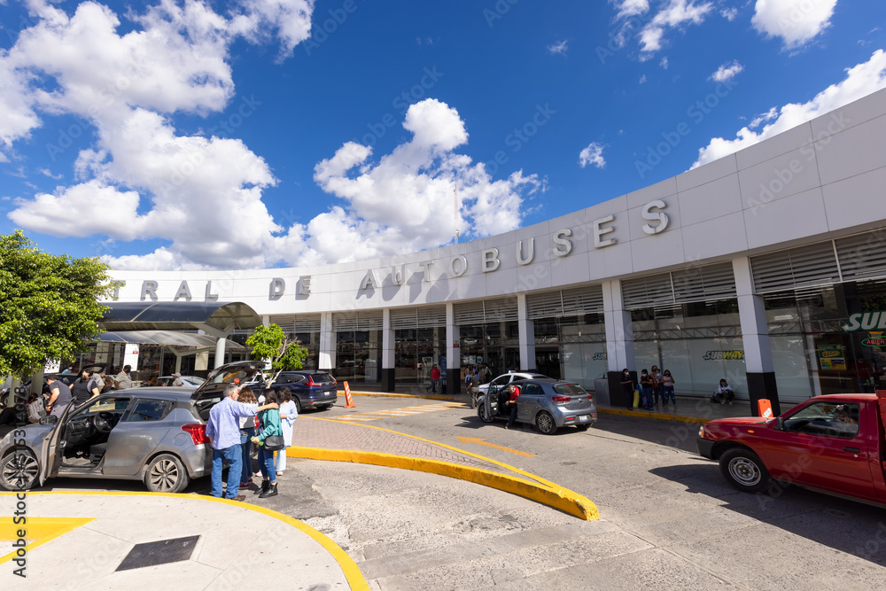 Leon, Guanajuato, Mexico, April 22, 2022: Central bus station in Leon