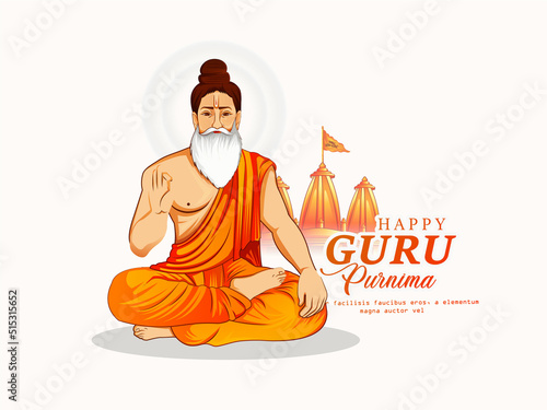 Creative vector Illustration for the Day Guru purnima Day Of Honoring Celebration Guru Purnima. photo