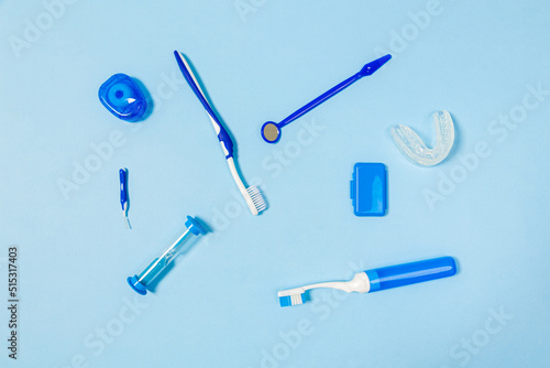 An indispensable set for deep and thorough cleaning of the oral cavity. Equipment for cleaning braces and plaque from teeth. Necessary tools for brushing teeth.