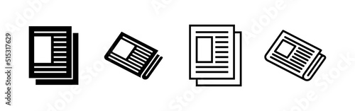 Newspaper icon vector. news paper sign and symbolign