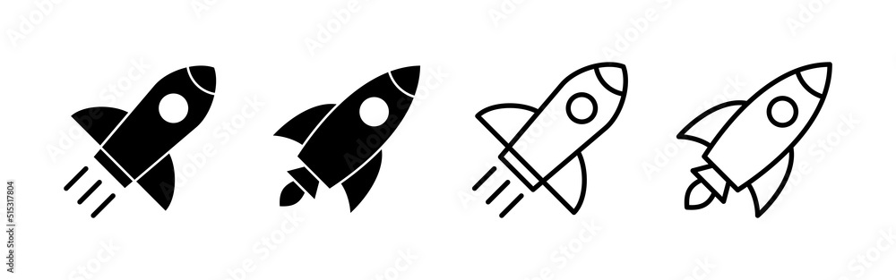 Rocket icon vector. Startup sign and symbol. rocket launcher icon Rocket icon vector. Startup sign and symbol. rocket launcher icon