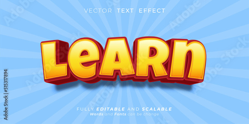 Learn text effect, Editable three dimension text style