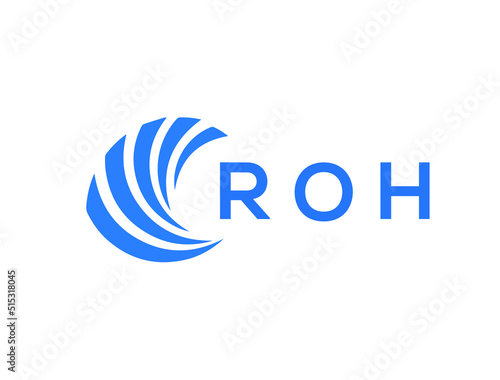 ROH Flat accounting logo design on white background. ROH creative initials Growth graph letter logo concept. ROH business finance logo design.
