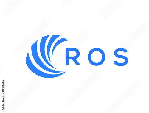 ROS Flat accounting logo design on white background. ROS creative initials Growth graph letter logo concept. ROS business finance logo design.
 photo