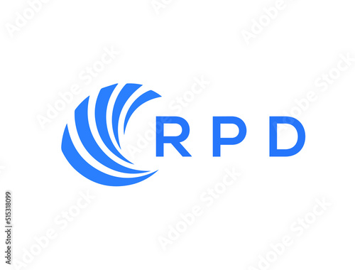 RPD Flat accounting logo design on white background. RPD creative initials Growth graph letter logo concept. RPD business finance logo design.
 photo