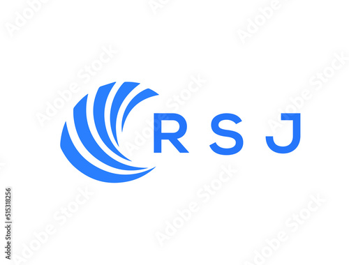 RSJ Flat accounting logo design on white background. RSJ creative initials Growth graph letter logo concept. RSJ business finance logo design. 