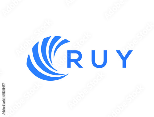 RUY Flat accounting logo design on white background. RUY creative initials Growth graph letter logo concept. RUY business finance logo design.
 photo