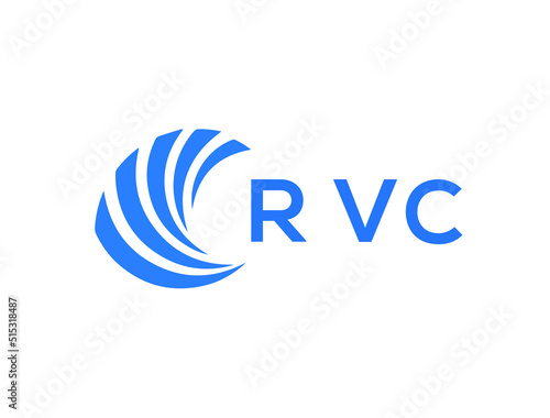 RVC Flat accounting logo design on white background. RVC creative initials Growth graph letter logo concept. RVC business finance logo design.
 photo