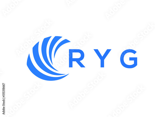 RYG Flat accounting logo design on white background. RYG creative initials Growth graph letter logo concept. RYG business finance logo design. 