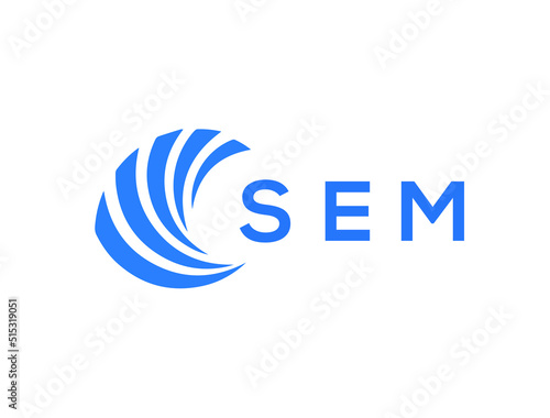 SEM Flat accounting logo design on white background. SEM creative initials Growth graph letter logo concept. SEM business finance logo design.
