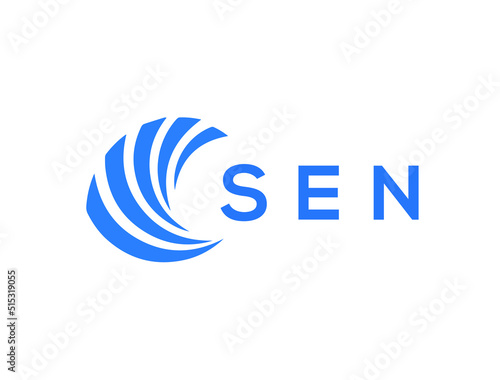 SEN Flat accounting logo design on white background. SEN creative initials Growth graph letter logo concept. SEN business finance logo design.
