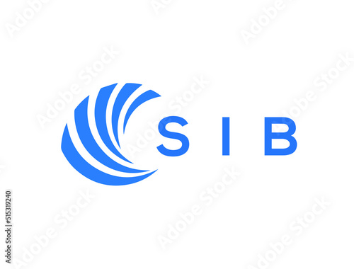 SIB Flat accounting logo design on white background. SIB creative initials Growth graph letter logo concept. SIB business finance logo design.
 photo