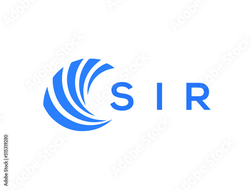 SIR Flat accounting logo design on white background. SIR creative initials Growth graph letter logo concept. SIR business finance logo design.
