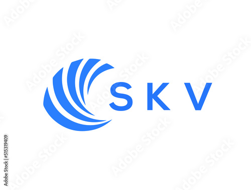 SKV Flat accounting logo design on white background. SKV creative initials Growth graph letter logo concept. SKV business finance logo design.
 photo