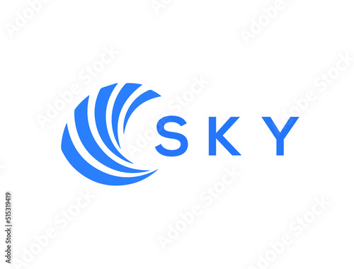 SKY Flat accounting logo design on white background. SKY creative initials Growth graph letter logo concept. SKY business finance logo design.
