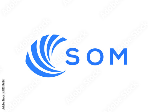 SOM Flat accounting logo design on white background. SOM creative initials Growth graph letter logo concept. SOM business finance logo design.
