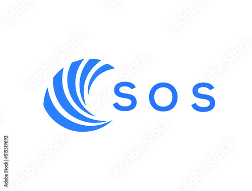 SOS Flat accounting logo design on white background. SOS creative initials Growth graph letter logo concept. SOS business finance logo design.
