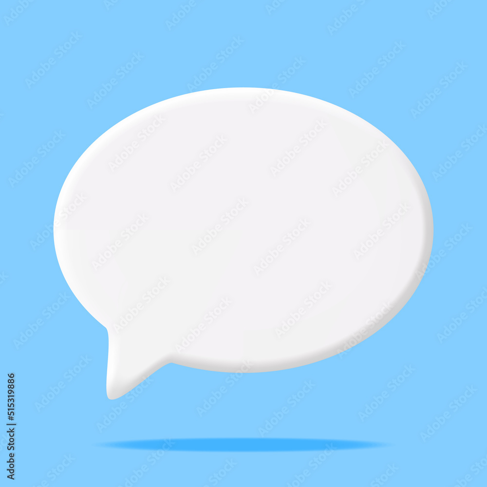 3D White Blank Speech Bubble Isolated 3D White Blank Speech Bubble Isolated