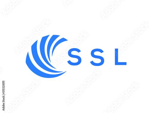 SSL Flat accounting logo design on white background. SSL creative initials Growth graph letter logo concept. SSL business finance logo design.
