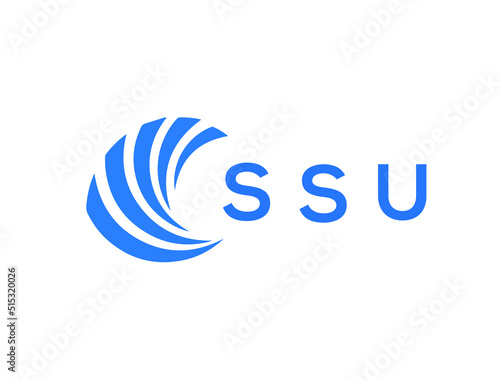 SSU Flat accounting logo design on white background. SSU creative initials Growth graph letter logo concept. SSU business finance logo design.
 photo
