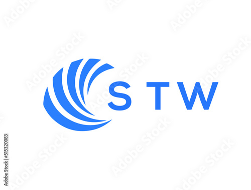 STW Flat accounting logo design on white background. STW creative initials Growth graph letter logo concept. STW business finance logo design.
 photo