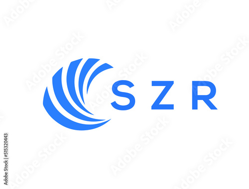 SZR Flat accounting logo design on white background. SZR creative initials Growth graph letter logo concept. SZR business finance logo design.
 photo