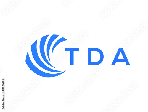 TDA Flat accounting logo design on white background. TDA creative initials Growth graph letter logo concept. TDA business finance logo design.
 photo