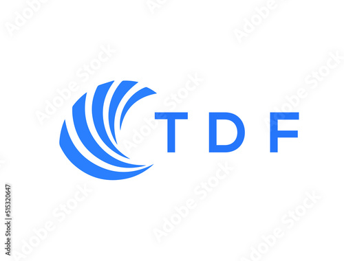 TDF Flat accounting logo design on white background. TDF creative initials Growth graph letter logo concept. TDF business finance logo design.
 photo