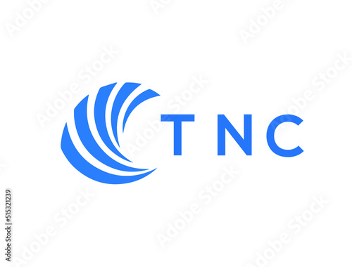 TNC Flat accounting logo design on white background. TNC creative initials Growth graph letter logo concept. TNC business finance logo design.
 photo