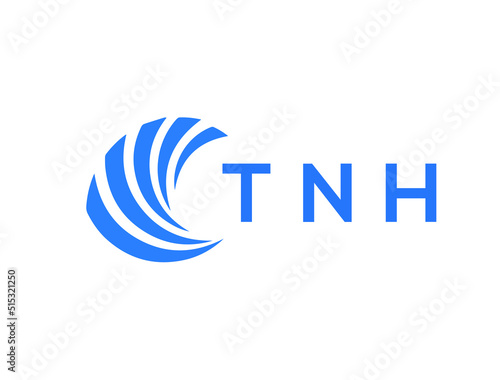 TNH Flat accounting logo design on white background. TNH creative initials Growth graph letter logo concept. TNH business finance logo design.
 photo