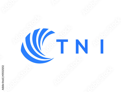 TNI Flat accounting logo design on white background. TNI creative initials Growth graph letter logo concept. TNI business finance logo design.
 photo