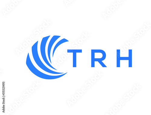 TRH Flat accounting logo design on white background. TRH creative initials Growth graph letter logo concept. TRH business finance logo design.
