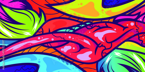 Abstract colorful design graffitti texture vivid art