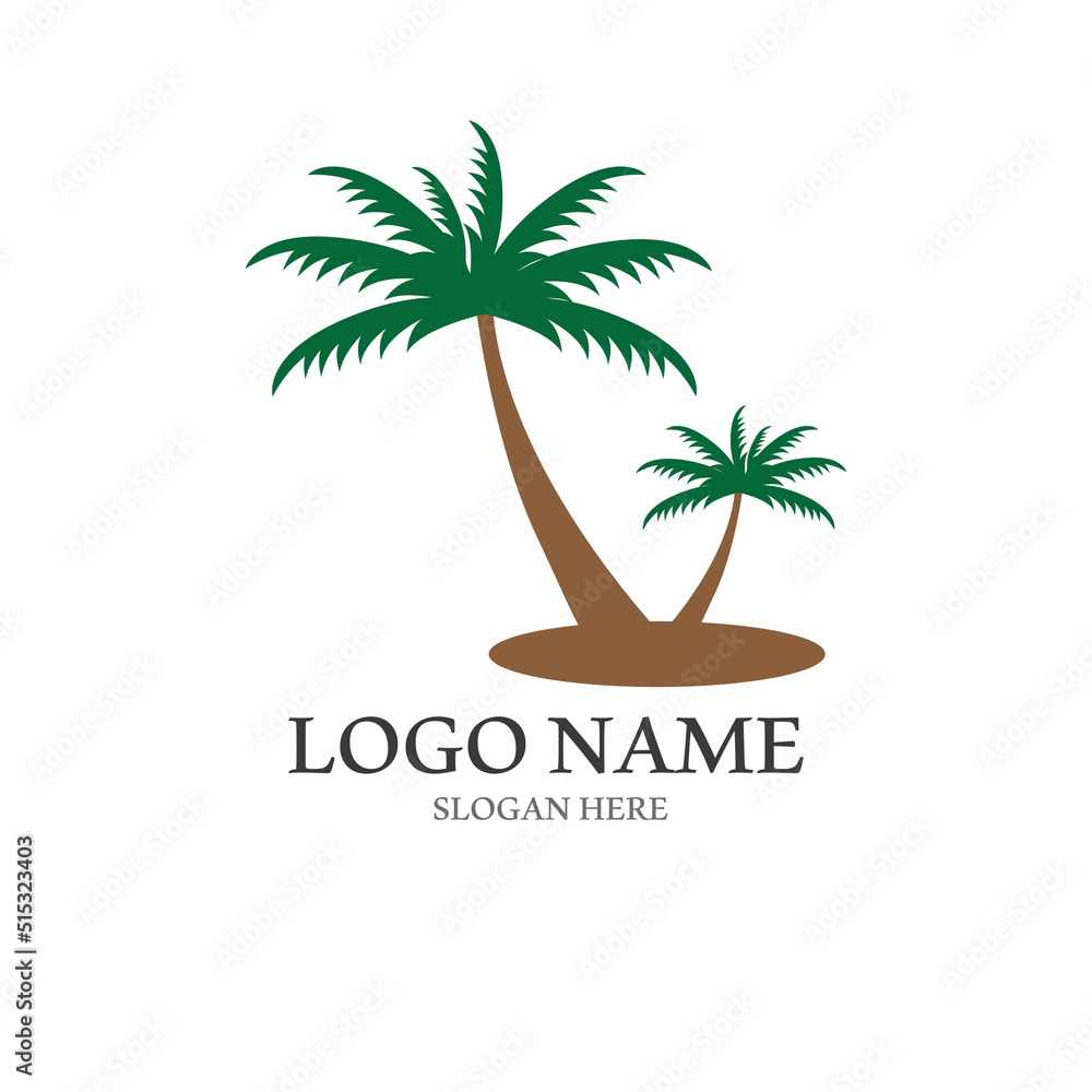 Fototapeta premium Palm tree summer logo template