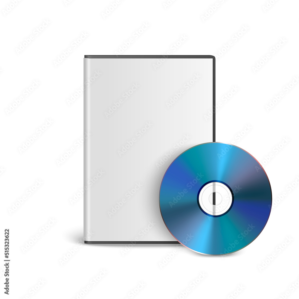 Vector 3d Realistic Blue CD, DVD with Case Isolated on White. CD Box, Packaging Design Template for Mockup. Compact Disk Icon, Front View Vector 3d Realistic Blue CD, DVD with Case Isolated on White. CD Box, Packaging Design Template for Mockup. Compact Disk Icon, Front View