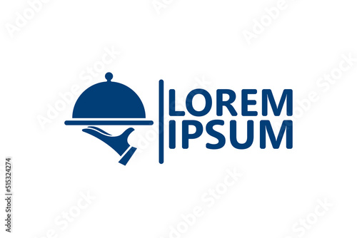 Food serving logo template design vector