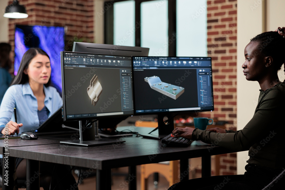 3D model artist rendering professional scene using prototype software ...