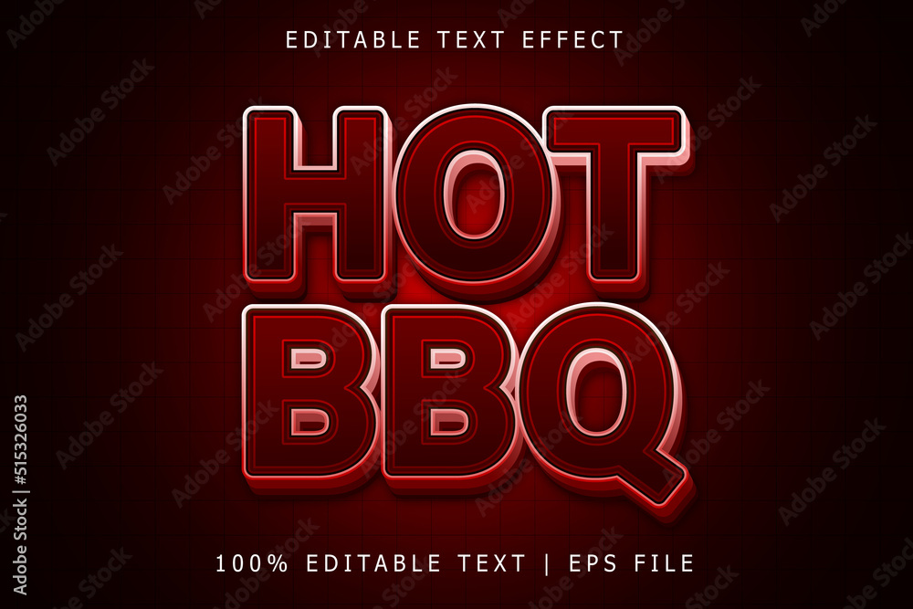 Fototapeta premium Hot Bbq Editable Text Effect 3 Dimension Emboss Modern Style EFFECT