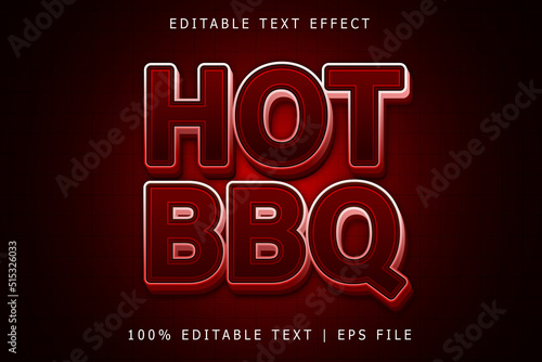Hot Bbq Editable Text Effect 3 Dimension Emboss Modern Style EFFECT