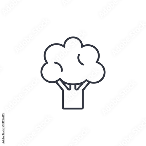 Broccoli line icon isolated vector illustration. Single black contour vegetable on white background. Healthy organic food simple silhouette