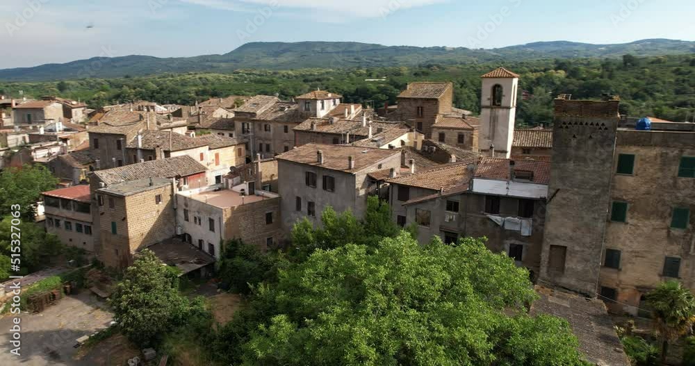 Sutri village, aerial lateral travelling - Drone Air 2S Sutri village, aerial lateral travelling - Drone Air 2S