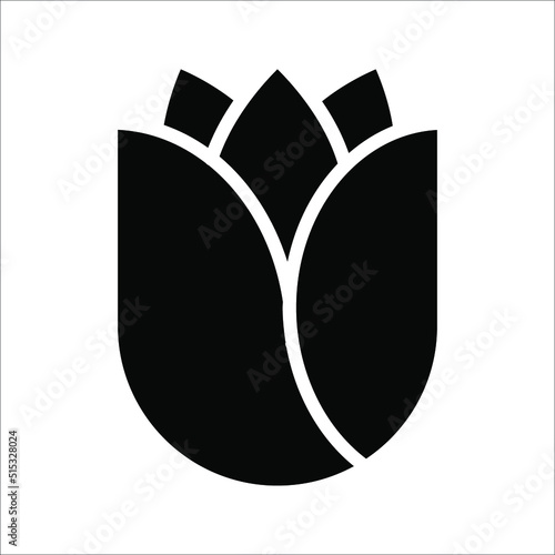 tulip icon vector, simple flower sign and symbol on white background.