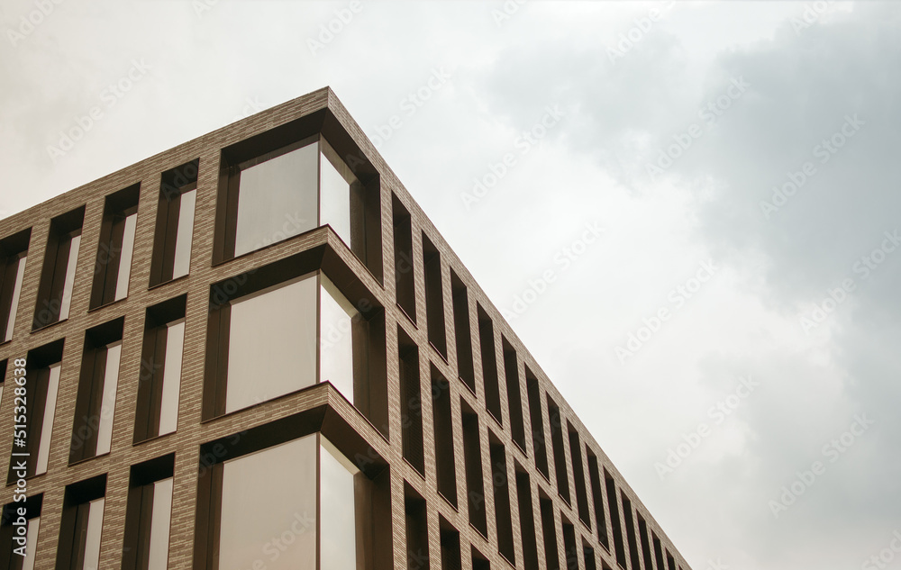 Modern office building with window screens Modern office building with window screens