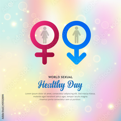 Colorful sexual health day design vector isolated on rainbow pastel background