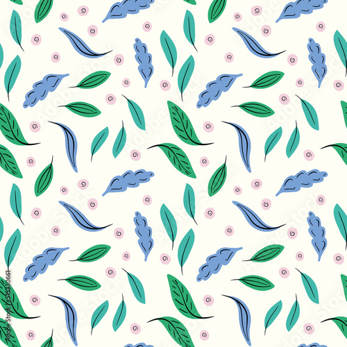 Leaf pattern background vector Fototapet