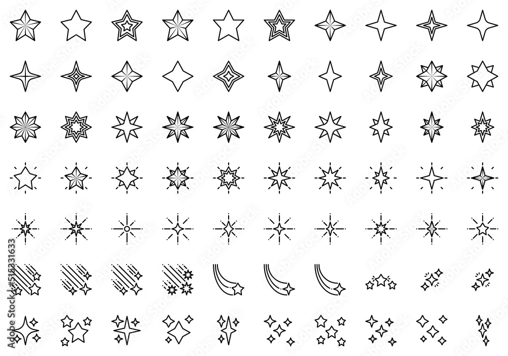 Star outline icon set. Star icon. Star outline icon set. Star icon.