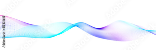 Colorful wave of streaming particles on a white background. Abstract background with dynamic elements of waves. 3d