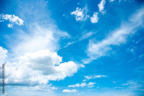 blue sky and white clouds.